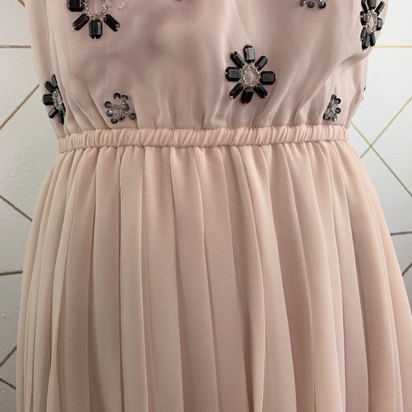 ModCloth Embellished Chiffon Midi Dress Blush S - Picture 5 of 13